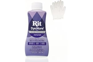 CRAFT COUNTY Rit DyeMore 7 Oz. Synthetic Liquid Fiber Dye Single Pack with Plastic Gloves for Clothing, Décor, and Crafts – Royal Purple