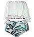 Huiyuzhi Womens Swimsuits Off Shoulder Ruffled Flounce Crop Bikini Top Two Pieces High Waist Bathing Suits