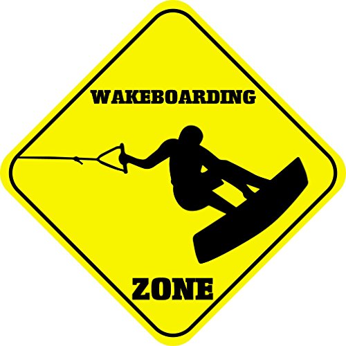 Wakeboarding Zone Crossing Funny Novelty SignVinyl Sticker Decal 8"