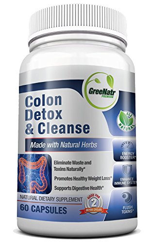 Colon Detox & Cleanse - Toxin-Eliminating Blend of Herbs (Cascara Sagrada Bark,Psyllium Husk,Bentonite,Fennel Seeds & Dandelion Root among others) Get Results In Less Than 2 Weeks NATURALLY!