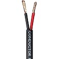 Monoprice - 113715 Nimbus Series 14 Gauge AWG 2 Conductor CMP-Rated Speaker Wire/Cable - 50ft UL Plenum Rated, 100% Pure Bare Copper with Color Coded Conductors Black