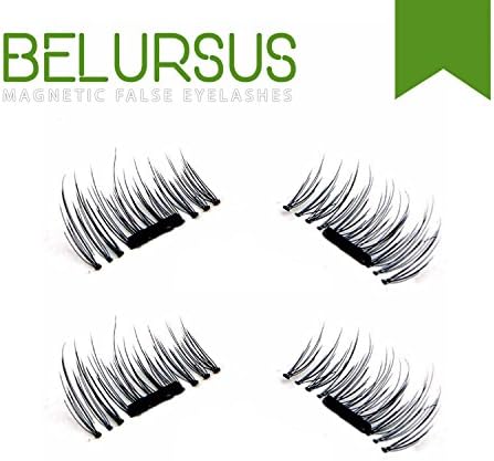 New 3D Magnetic False Eyelashes, All New Reusable False Magnet Eyelashes, No Glue 2 pair (4 piece) 0.2MM Ultra Thin Fake Eyelashes for Natural Look, Charming Eyelashes In Seconds (Black) (4 pcs)