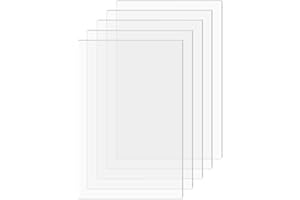 SimbaLux Acrylic Sheet Clear Cast Plexiglass 4” x 6” 0.08” Thick (2mm) Pack of 5 Transparent Plastic Plexi Glass Board with Protective Paper for Photo Frame Replacement, DIY Display Projects, Craft