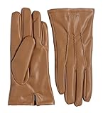 Sportoli Men's PU Leather Warm Winter Gloves with Imitation Fur Inside Lining - Camel Brown (Mediuml)