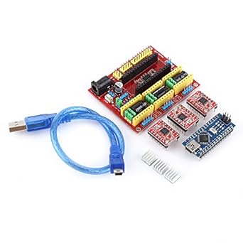 Amazon Com 3d Printer Engraving Expansion Board Kit Controller Cnc Shield V4 Nano 3 0 Board A4988 Driver With Usb Cable For Arduino Industrial Scientific