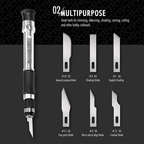 FantastiCAR Craft Knife Precision Cutter Hobby Knife Blades Set (29pcs