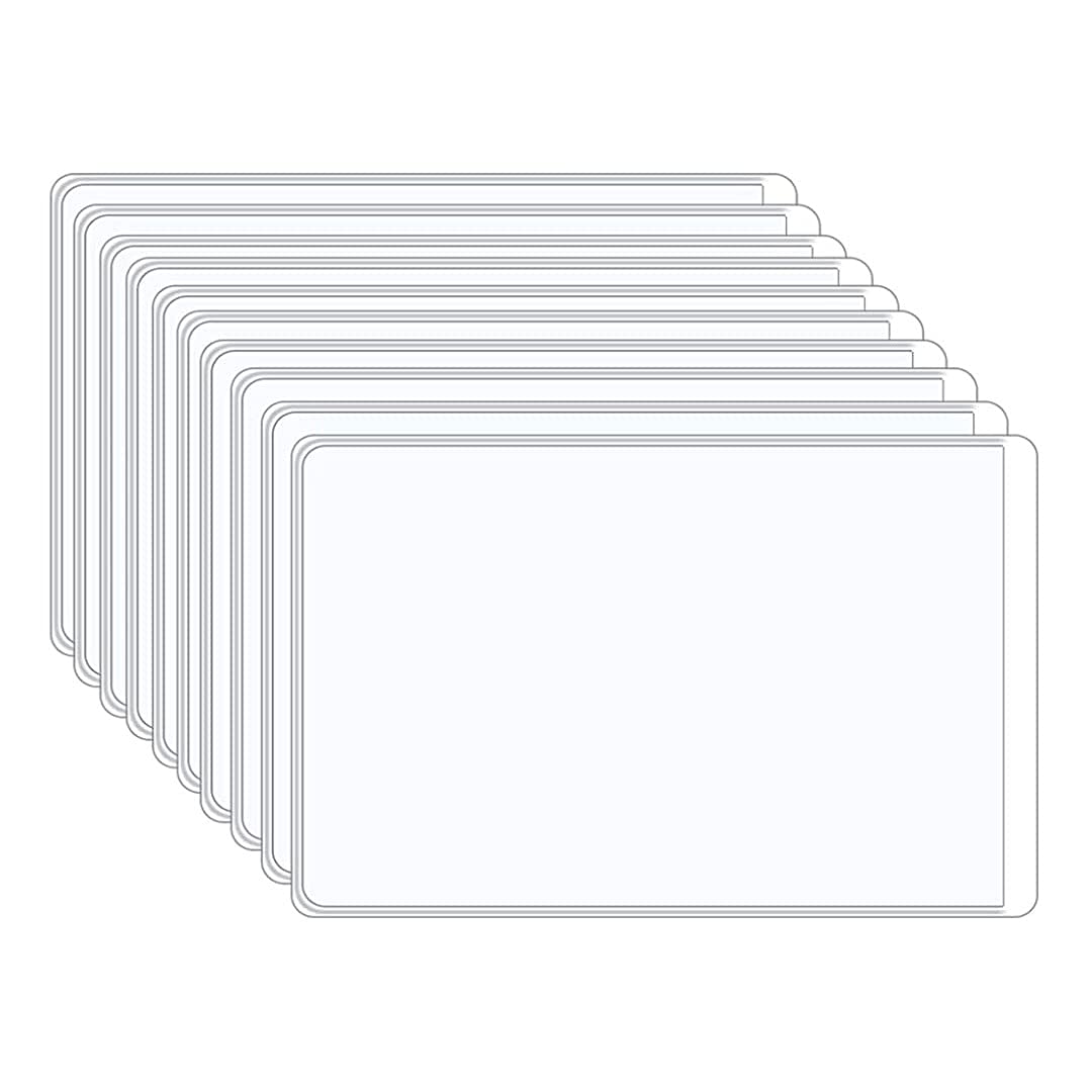 Voarge 10 Pcs Card Holder Protector Sleeves, Soft Transparent ID Business Card Holder, for NHS Vaccination Card, Social Security Card, Insurance Card, Credit Card,Driver's License