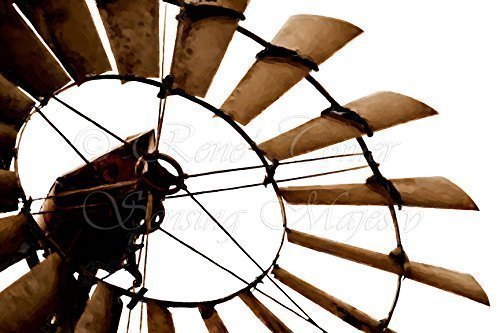 18x12 Windmill Original Fine Art Digital Painting