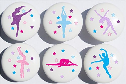 Presto Chango Decor Ballerina Drawer Pulls Ballet Dance Ceramic Cabinet Knobs Set of 6