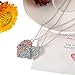 Lemonage Best Friend Necklace Crystal Pendant Magnet Jigsaw Heart Necklaces for Kids Girls Women, 2-Piece