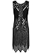 PrettyGuide Women's 1920s Vintage Beaded Fringed Inspired Black Flapper Dress XL Black