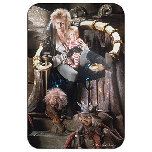 GRAPHICS & MORE Labyrinth Goblin King On Throne Baby David Bowie Jareth Toby Home Business Office Sign - Metal - 6