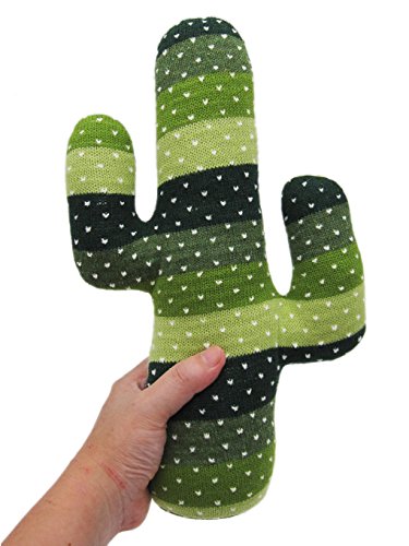 EDLDECCO Artificial Handicraft Fabric Cactus Decorative Plush Gift for Your Home DÃ©cor Table DÃ©cor Bedroom and Office-Light Green and Dark Green Strip