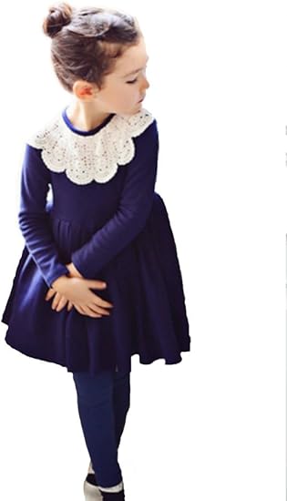 Amazon Kanaasa カナアサ 女の子 幼稚園 女児 キッズ フォーマル ワンピース 紺 レース 襟 入園 卒園 入学 発表会 正装 礼服 子供服 140 フォーマル 通販