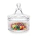 ComSaf Crystal Glass Covered Candy Dish with Lid Sugar Bowl Cookie Jar (Diameter 3.9 Inch)