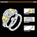 BONLAVIE Women’s Cubic Zirconia Bezel Stackable Wedding Band 4-Prong Engagement Ring Set Size 7