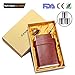 GENNISSY 304 18/8 Stainless Steel 8oz Flask - Brown Leather with 3 Cups and Funnel 100% Leak Proof with Gift Box