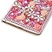 Yaheeda Note 5 Case, [Stand Feature] Bling Pink Butterfly Love Chain Flower Crystal Wallet Case [Diamond Jewel] Premium [Bling Luxury] PU Leather Flip Cover [Card Slots] for Samsung Galaxy Note 5