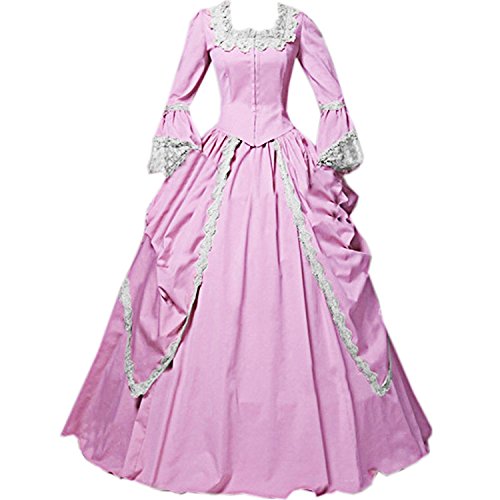 Partiss Womens Pink Marie Antoinette Masked Ball Victorian Costume Dress