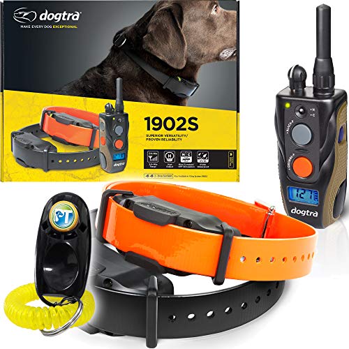 Dogtra 1902S Two Dogs Remote Training Collar – 3/4 Mile Range, Waterproof, Rechargeable, Shock, Vibration – Includes PetsTEK Dog Training Clicker
