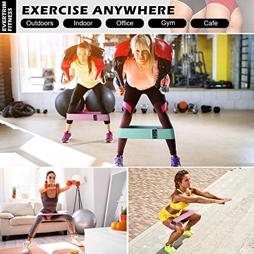 Resistance Bands for Legs and Butt, Exercise Bands Booty Bands Hip Bands Wide Workout Bands Sports-Fitness Bands Stretch Resistance Loops Band Anti Slip Elastic (Set of 3) - Thumbnail 2