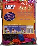 Quick Fill Balloons Refill Set 222 Top Quality Multi Colored Water Balloons + 222 Self Tie Bands - Reload Quickly Your Bunch of Balloons with New Balloons and Refill It Again