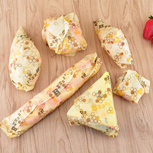 Alcoon Beeswax Food Wraps 1 Meter Roll 13 x 39 Inch Reusable Beeswax Wraps Eco-Friendly Sustainable Food Storage Wraps for Sandwich, Cheese, Fruit, Bread, Snacks (Bee Pattern) - Thumbnail 6