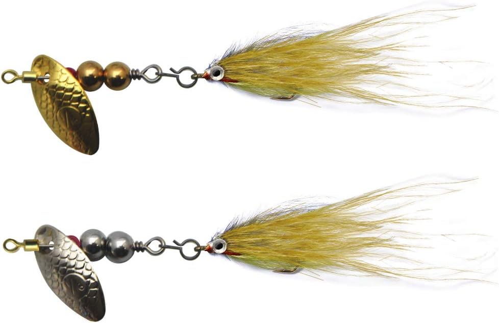 Amazon 渓流トラウトルアー インラインスピナー ストリーマーフライ 3g スピナートレーラー Type 1 シルバー ゴールド コンプリート2個セット Upper Stream ルアー