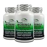 Moringa Oleifera Leaf Powder Capsules 3-Pack - 100% Pure -360 veggie caps - 400mg each