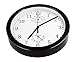 MAGHO Non-Ticking Silent Indoor Wall Clock with Thermometer and Hygrometer for Kitchen/Living Room/Bathroom/Garage etc, Battery Operated, Black Color,Plastic Frame,10'
