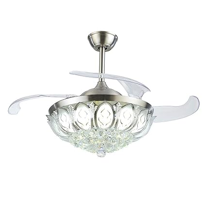A Million 42 Crystal Ceiling Fan Light Retractable Blades Remote