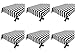 6 Pcs Disposable Black White Stripe Plastic Tablecloth, 108 Inch x 54 Inch Ractangle Tablecover, for Party, Dance and Picnic (Black White Stripe)