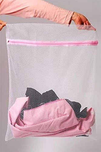 Darzee Protective Washing Bag Laundry Bag Mesh Fiber Clothing High-Quality (White)