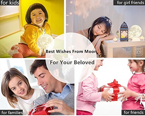 Lampe 3D lune tactile (avec un joli emballage) cadeau créatif lampe de nuit lampe art deco lampe veilleuse pour maison chambre bureau salon avec USB（12CM-mieux pour l\'enfant）