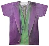 Dark Knight Joker Costume Mens Poly Short Sleeve Sublimation Crew Shirt