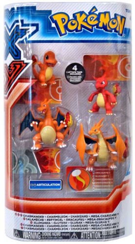 Tomy Pokemon X & Y - Mega Charizard Y, Charmander, Charmeleon & Charizard Figure 4-pack