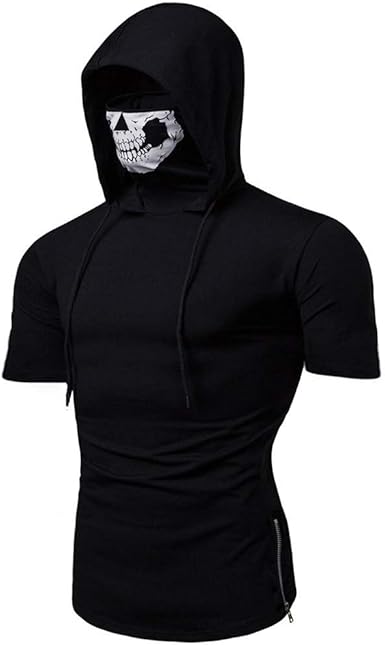 hooded t shirt with zip