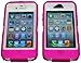 Iphone 4 4S Body Armor Defender - Comparable to Otterbox Defender + 1pc 3ft data cable (Hot Pink on White) by Lucky