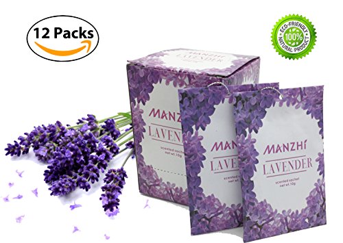 Moth Repellent Sachets with Natural Lavender for Drawers Cupboards and the Wardrobe Pack of 12