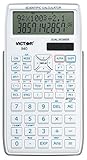 Victor 940 10-Digit Advanced Scientific Calculator with 2 Line Display, Battery and Solar Hybrid Powered LCD Display, Great for Students and Professionals, White