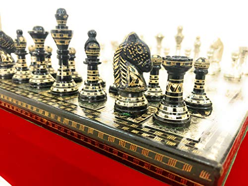 Chessncrafts 12 X 12 Collectible Premium Metal Brass Chess Board Game Set with Brass Chess Pieces Men Stored in Velvet Storage Box