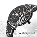 Takyae Men's Slim Leather Band Casual Analog Quartz Watch Black