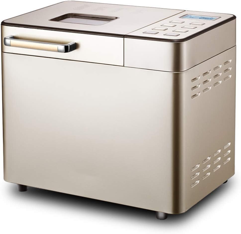 QWEASD Bread Machine, Compact Fast Breadmaker, Fully Automatic Touch 800W, LCD Screen, 6 Side Burnt Colors, 25 Menus, Appointment Time, Automatic Fruiting, 60 Minutes Insulation