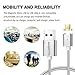 Braided USB Charging Cable MAGNITTO 3.3 Feet Premium Compact Magnetic for Samsung Galaxy S2 S3 S4 S6 S7, Note 2/3/4/5,LG G4 G3, Sony Xperia Z5 Fast Charging Data Transfer Cord Android (2 Pack Silver)