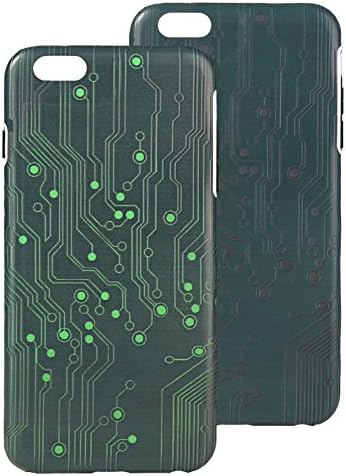 iPhone 6 Thermal Sensitive Color Changing Circuit Board Dark Green PU Leather Protective Case with 3D Printing Hidden Pattern for iPhone 6