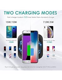 Cargador inalámbrico rápido, AZDOME Qi Certified 10W soporte de carga inalámbrico compatible para iPhone XR XS Max XS X 8 8 Plus, soporte de carga para Galaxy S9 S9+ Note 8 5 S8 S8+