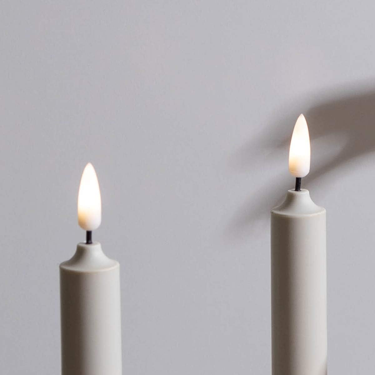 NONNO&ZGF Flameless Ivory Taper Window Candles with Removable Golden Candleholders with Remote and Timer, 10" Flickering Battery Operated Wax-Dipped LED Candles Set of 6: Home Improvement