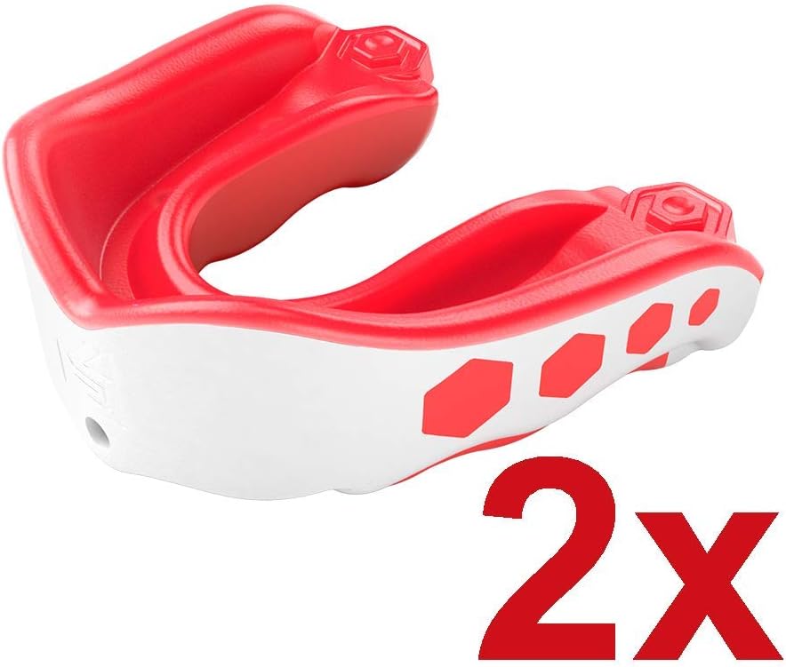 Shock Doctor Mouthguard Pack of 2 - Gel Max Mouth Guards for Adults. Football, Lacrosse, Basketball, Boxing, Fighting Sports - Comes with Helmet Strap : Sports & Outdoors