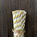 Striped Paper Straws - Yellow Gray White - 7.75 Inches - Pack of 100 - Outside the Box Papers Brand