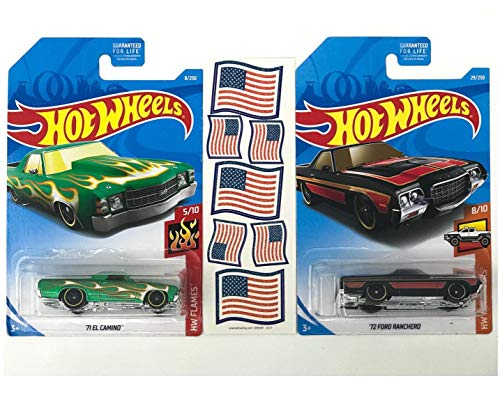 HW El Camino 71' & Ford Ranchero 72' Truck Bundle Plus American Flag Stickers - Thumbnail 2